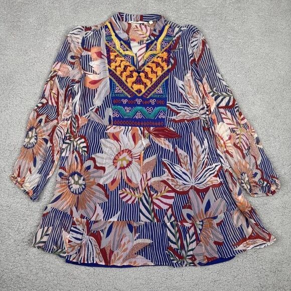 Soft Surroundings Tops - Soft Surroundings Top Womens Medium Tory Tunic Floral Embroidered Sheer Boho